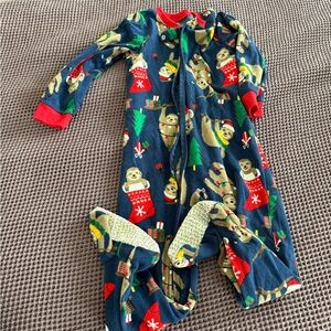Carter's Blue Sloth Print Onesie with Red Trim